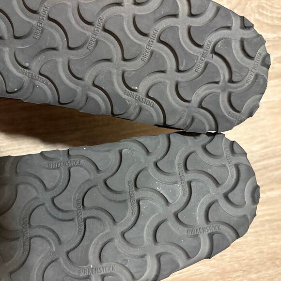 Birkenstock Naples Wrapped Black Suede Clogs Mule Loafers 38 Narrow Worn x2 - Picture 5 of 12